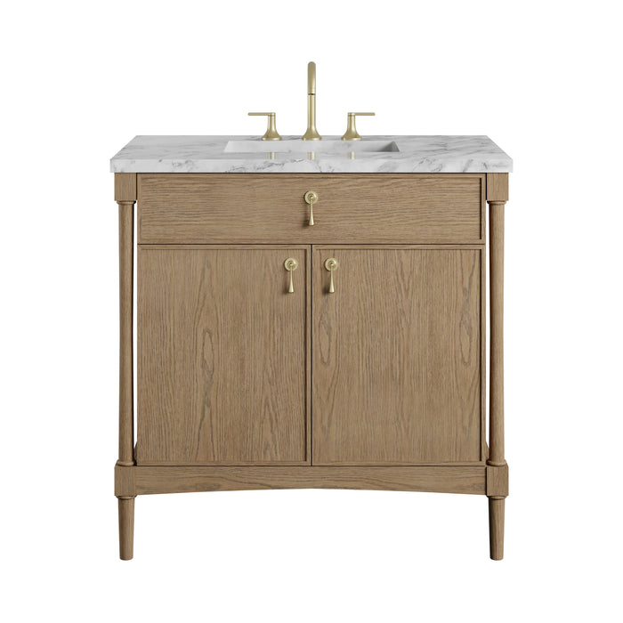 James Martin Kinnsden 36" Single Bathroom Vanity, Weathered Oak