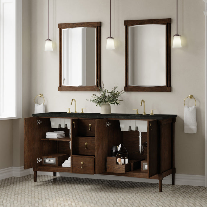 James Martin Kinnsden 72" Double Bathroom Vanity, Sable Oak