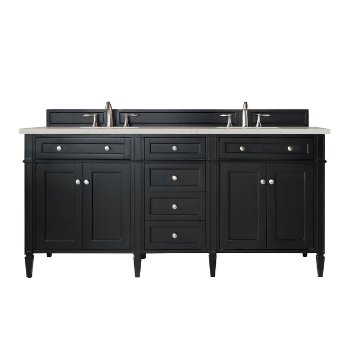 James Martin Brittany 72" Double Bathroom Vanity, Black Onyx