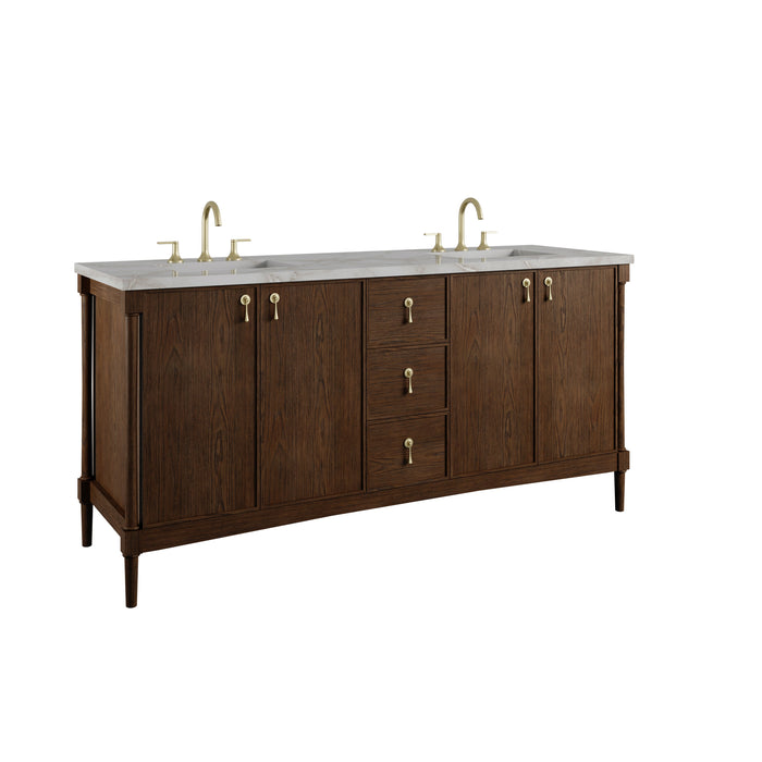 James Martin Kinnsden 72" Double Bathroom Vanity, Sable Oak