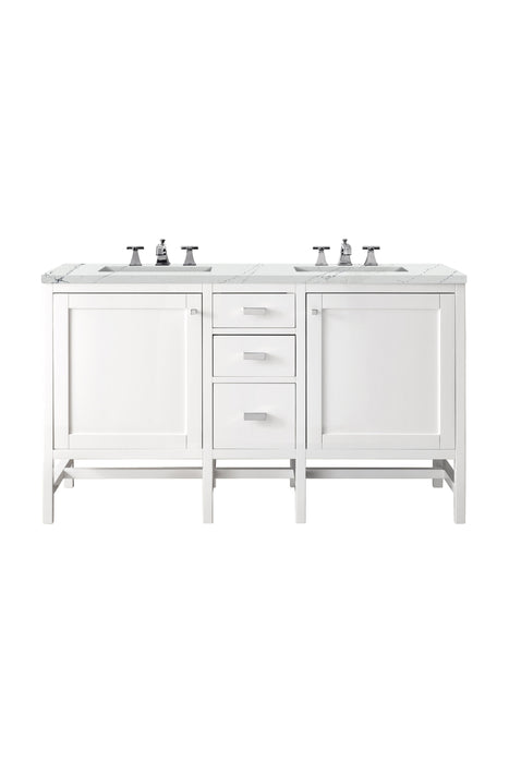 James Martin Addison 60" Double Bathroom Vanity, Glossy White