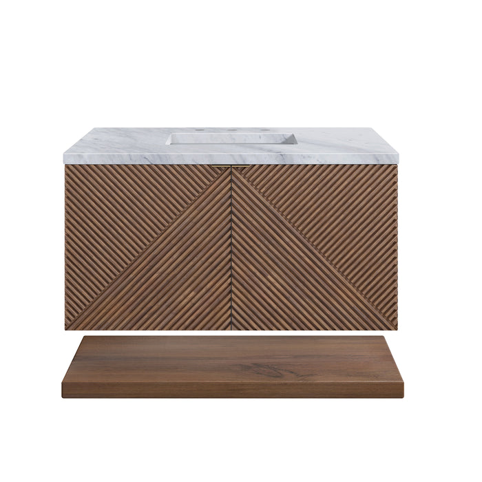 James Martin Marcello 36" Floating Single Bathroom Vanity, Chestnut