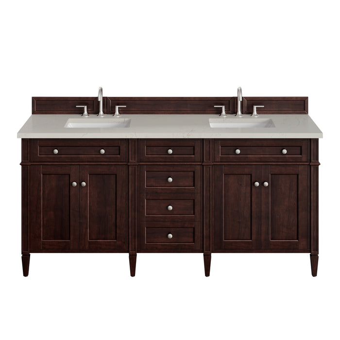 James Martin Brittany 72" Double Bathroom Vanity, Burnished Mahogany