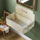 Beige Travertine Wall-mount Vanity Sink - Fluted 16 x 36 x 6