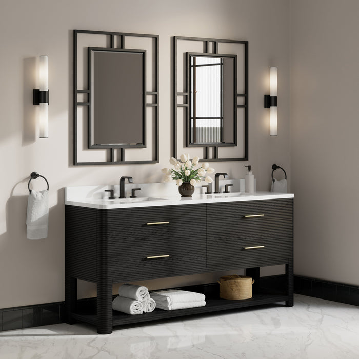 James Martin Lucian 72" Double Bathroom Vanity, Carbon Oak