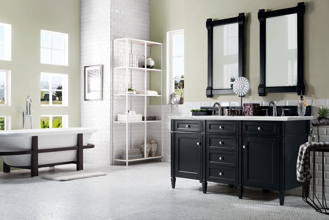 James Martin Brittany 60" Double Bathroom Vanity, Black Onyx