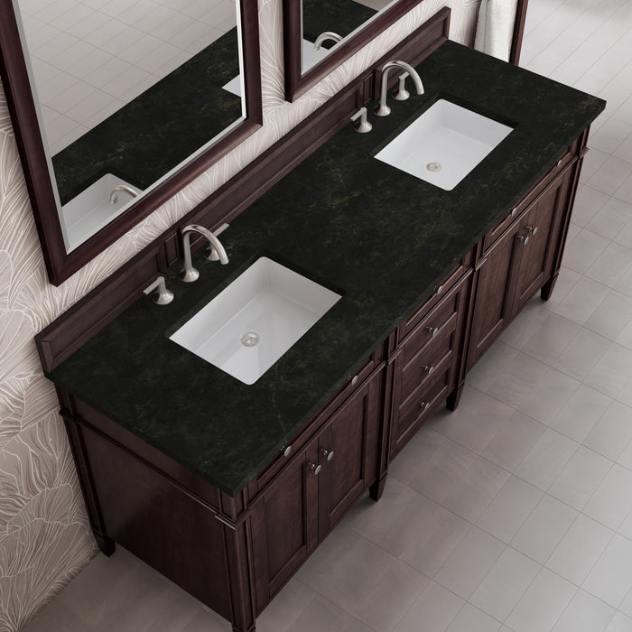 James Martin Brittany 72" Double Bathroom Vanity, Burnished Mahogany