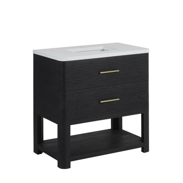 James Martin Lucian 36" Single Bathroom Vanity, Carbon Oak
