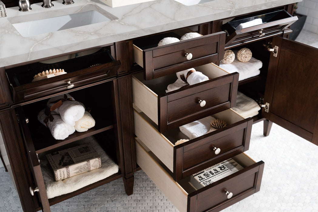 James Martin Brittany 60" Double Bathroom Vanity, Burnished Mahogany
