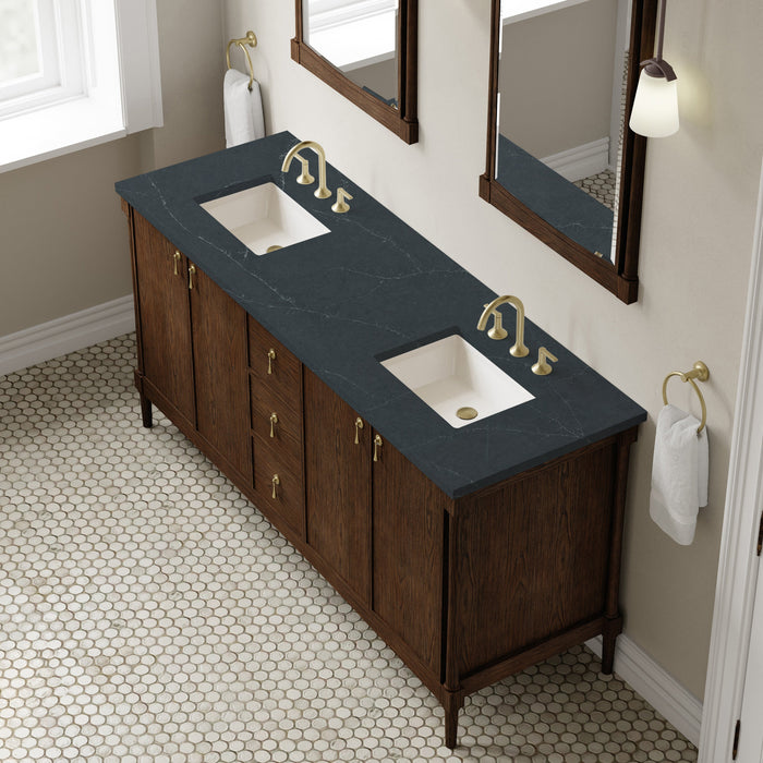 James Martin Kinnsden 72" Double Bathroom Vanity, Sable Oak