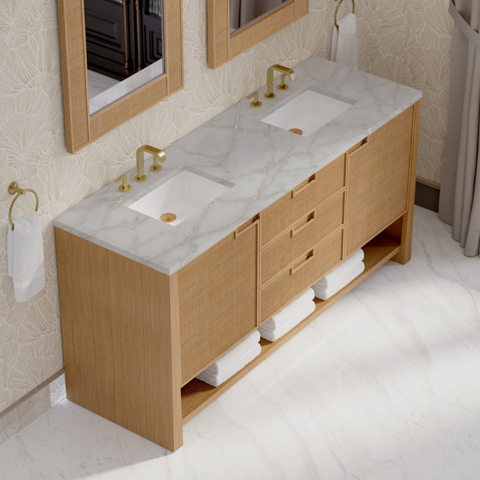 James Martin Solene 72" Double Bathroom Vanity, Seaside Oak