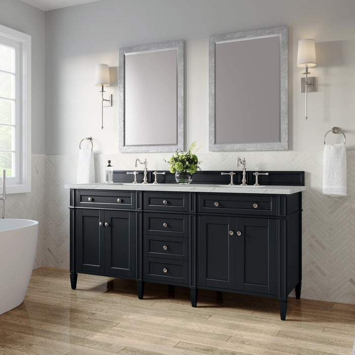 James Martin Brittany 72" Double Bathroom Vanity, Black Onyx