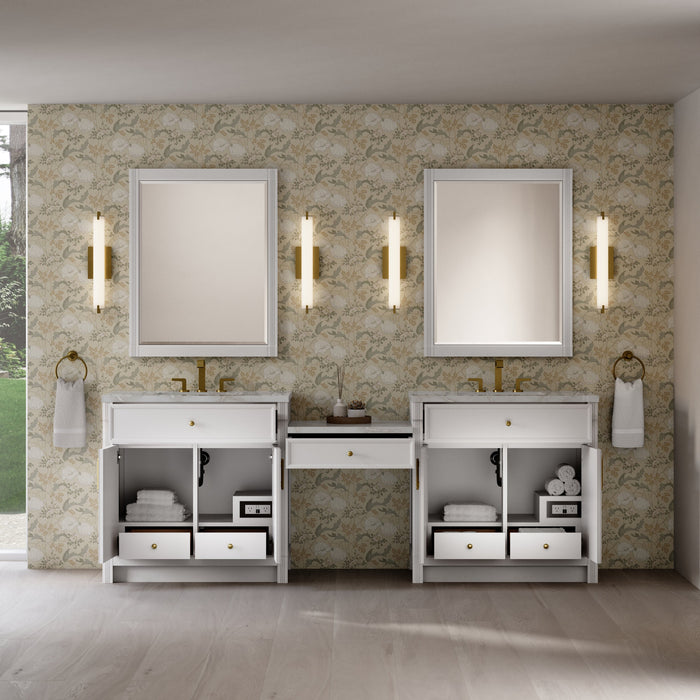 James Martin Bellshire 96" Double Bathroom Vanity, Bright White
