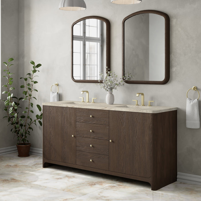 James Martin Gracyn 72" Double Bathroom Vanity, Sable