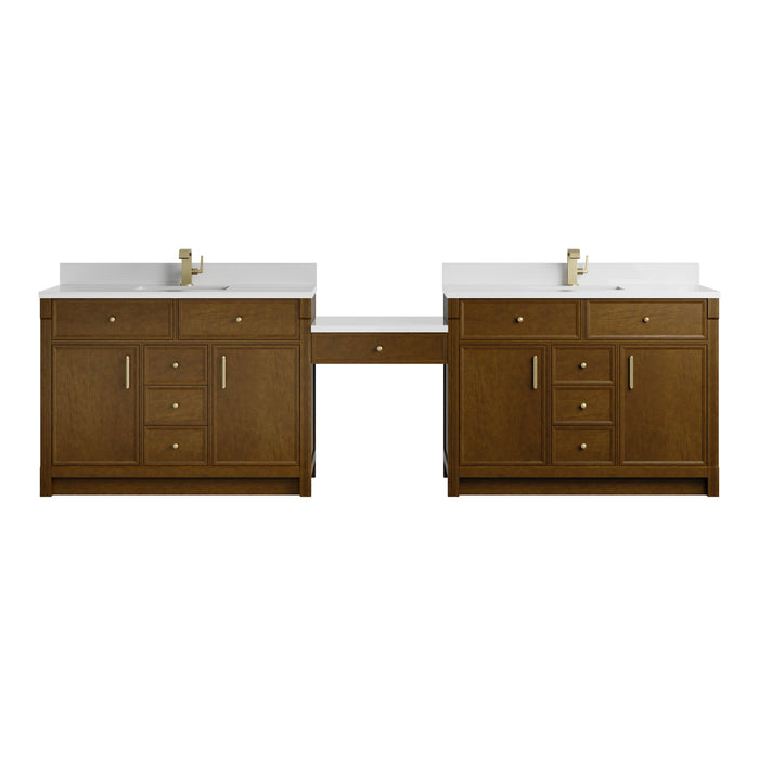 James Martin Bellshire 120" Single Bathroom Vanity, Honey Oak
