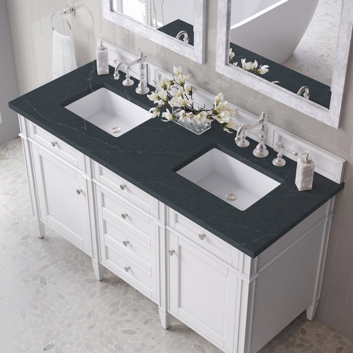James Martin Brittany 60" Double Bathroom Vanity, Bright White