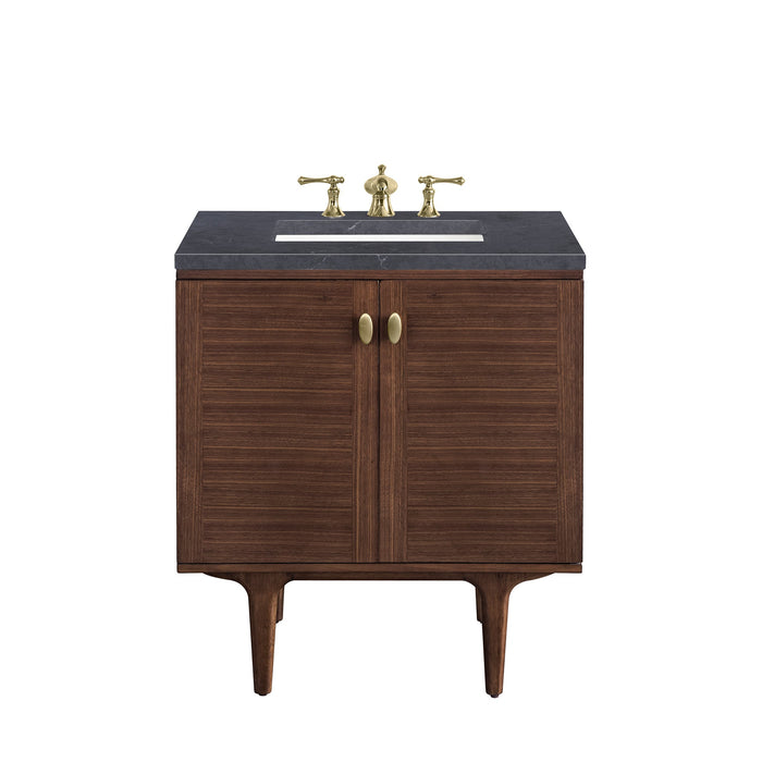 James Martin Amberly 30" Dual Mount Single Bathroom Vanity, Mid-Century Walnut