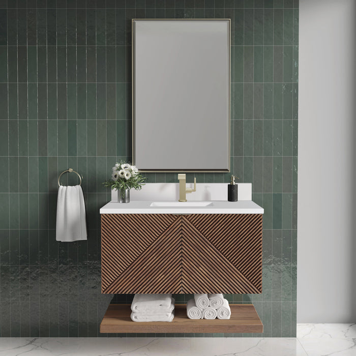 James Martin Marcello 36" Floating Single Bathroom Vanity, Chestnut
