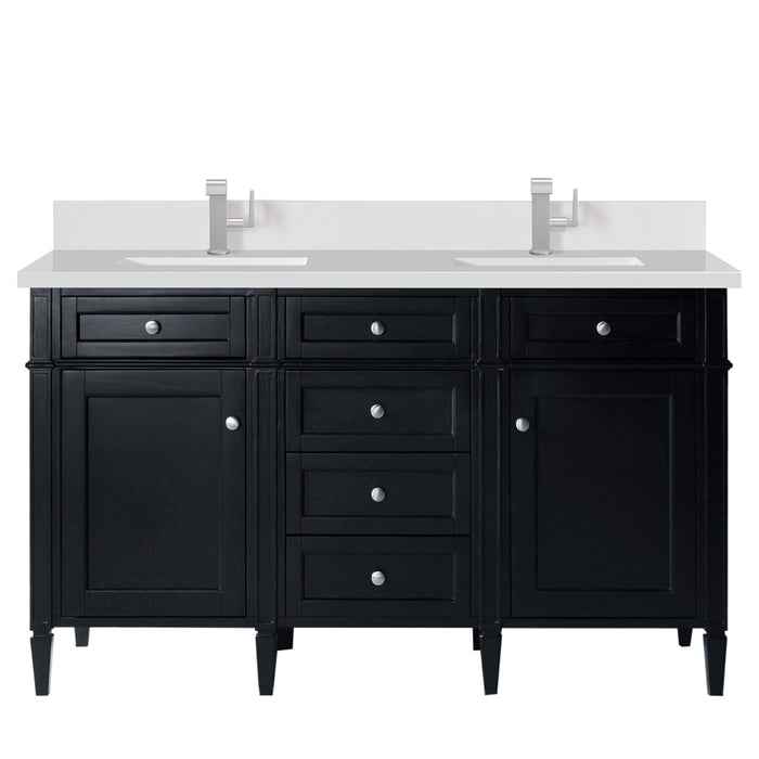 James Martin Brittany 60" Double Bathroom Vanity, Black Onyx
