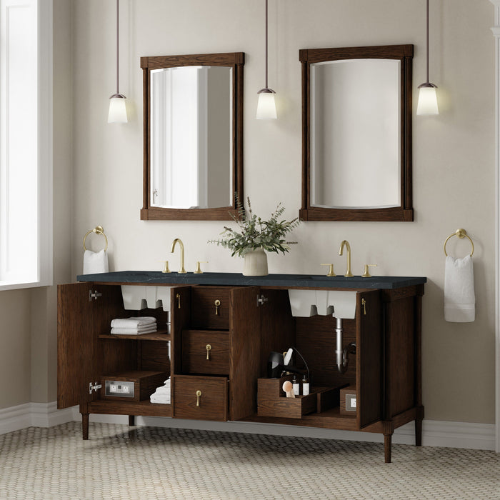 James Martin Kinnsden 72" Double Bathroom Vanity, Sable Oak