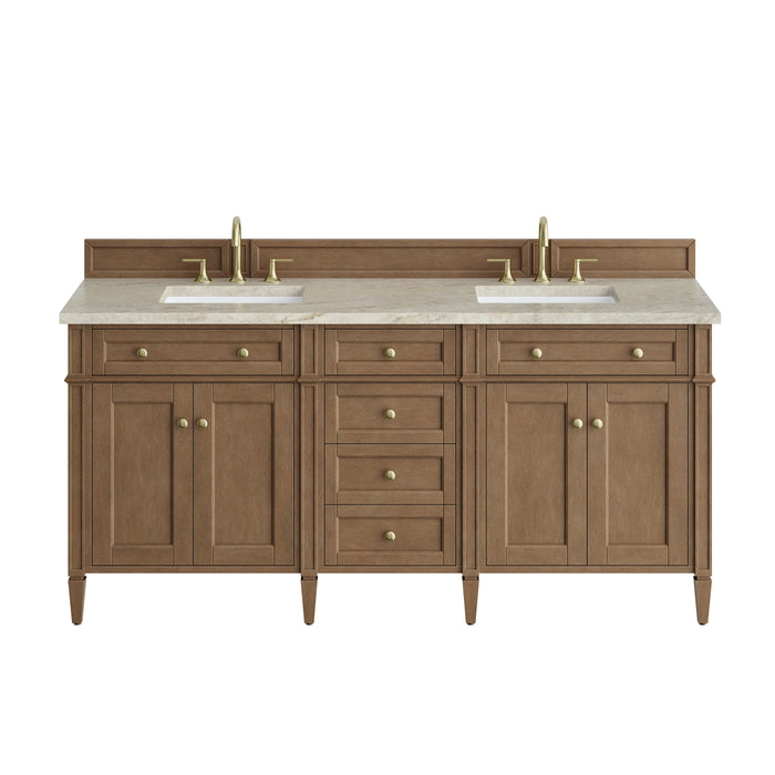James Martin Brittany 72" Double Bathroom Vanity, Pecan