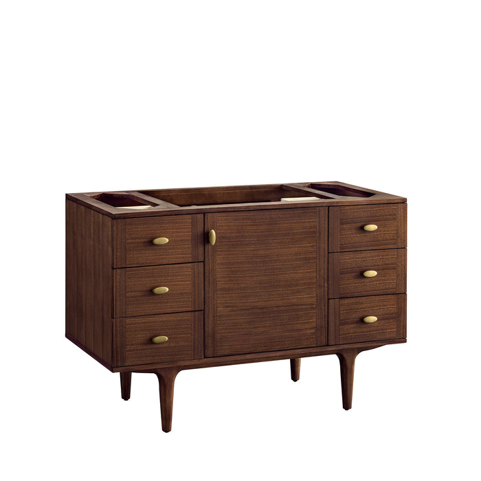 James Martin Amberly 48" Dual Mount Single Bathroom Vanity, Mid-Century Walnut