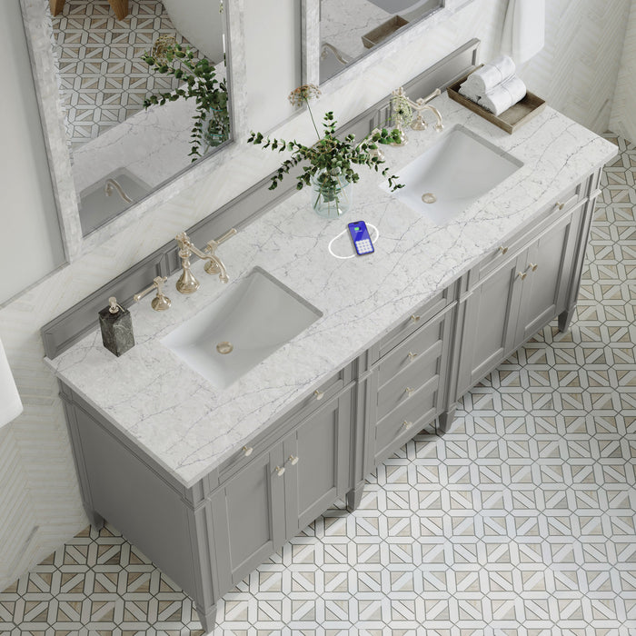 James Martin Brittany 72" Double Bathroom Vanity, Urban Gray