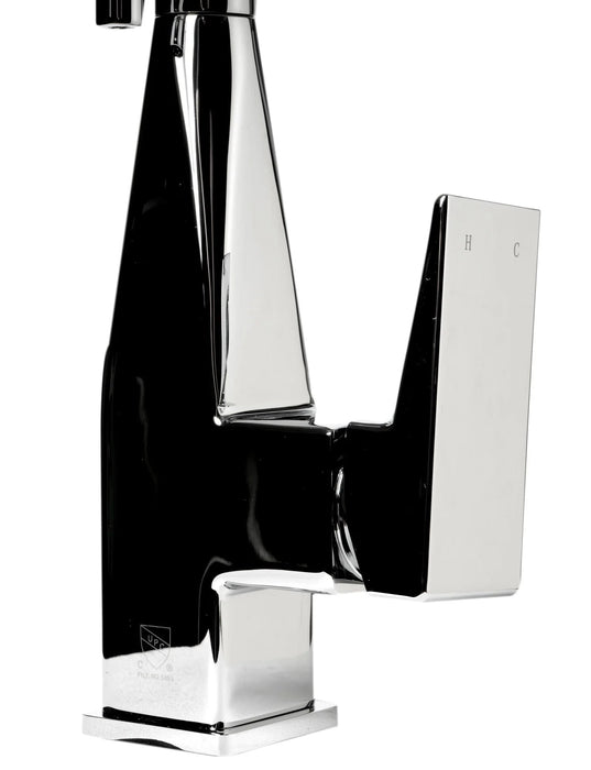 ALFI brand Square Kitchen Faucet with Black Rubber Stem ABKF3023