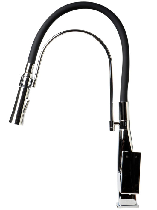 ALFI brand Square Kitchen Faucet with Black Rubber Stem ABKF3023