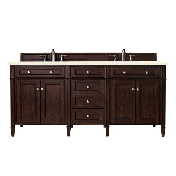 James Martin Brittany 72" Double Bathroom Vanity, Burnished Mahogany