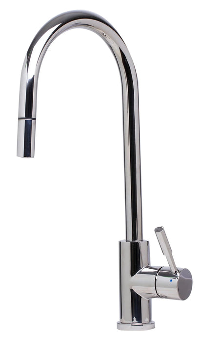 ALFI brand Single Hole Pull Down Stainless Steel Kitchen Faucet AB2028