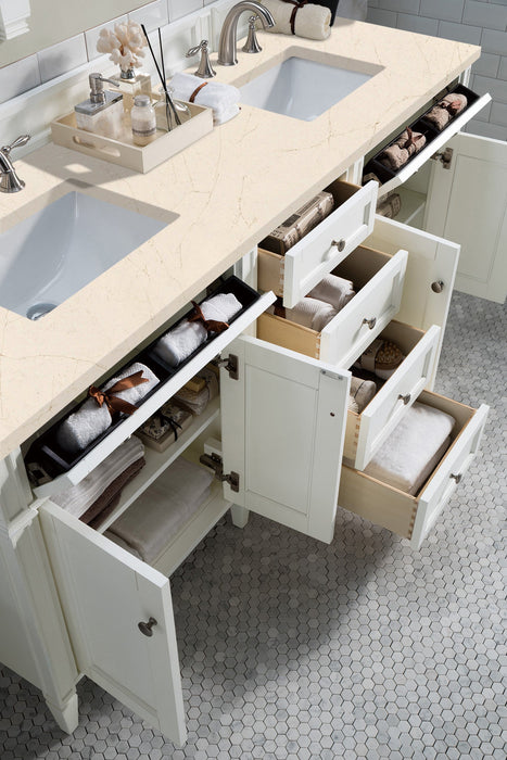 James Martin Brittany 72" Double Bathroom Vanity, Bright White