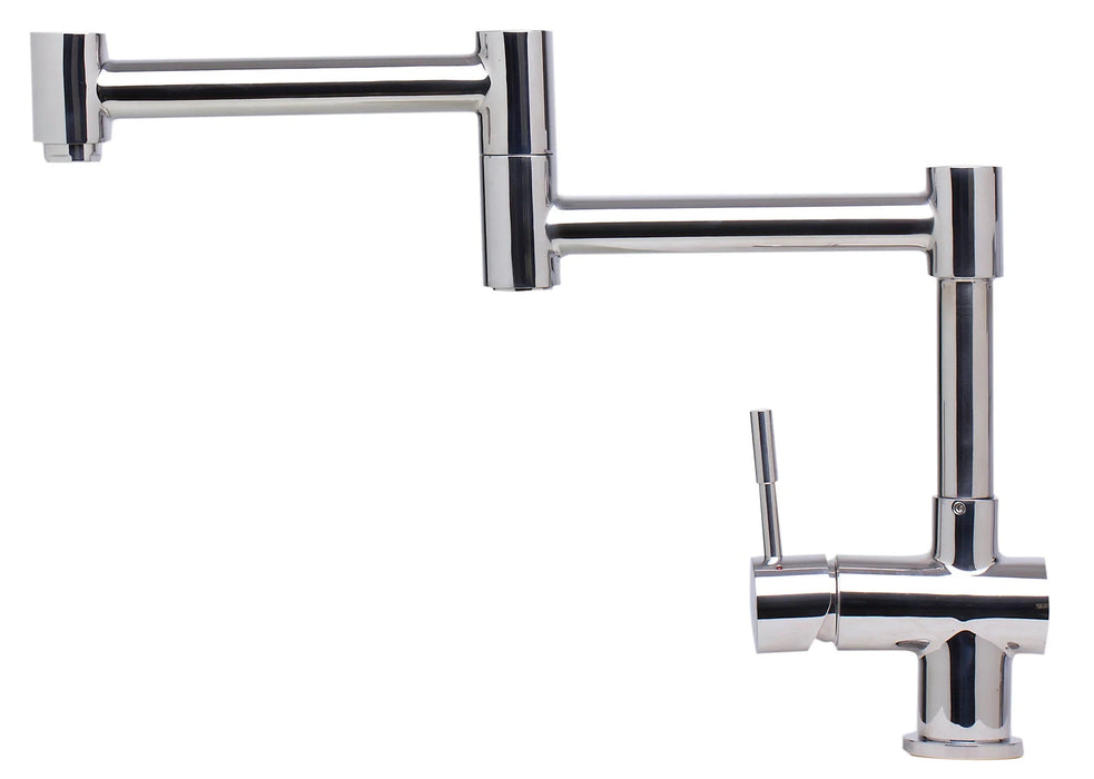 ALFI brand Modern Solid Stainless Steel Retractable Kitchen Faucet AB2038