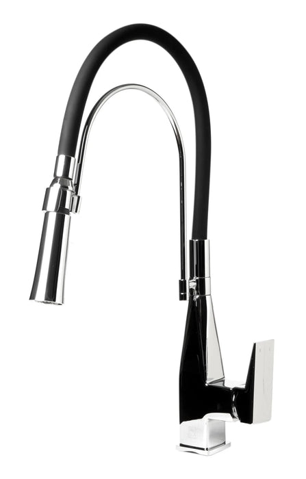 ALFI brand Square Kitchen Faucet with Black Rubber Stem ABKF3023