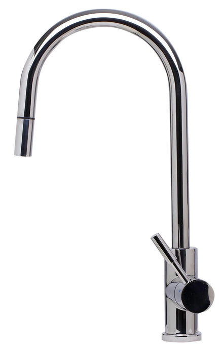 ALFI brand Single Hole Pull Down Stainless Steel Kitchen Faucet AB2028