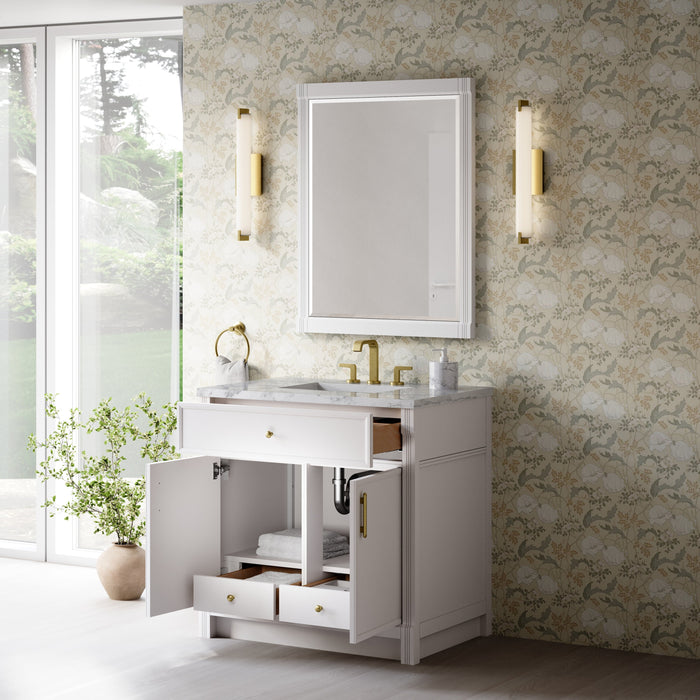James Martin Bellshire 36" Single Bathroom Vanity, Bright White