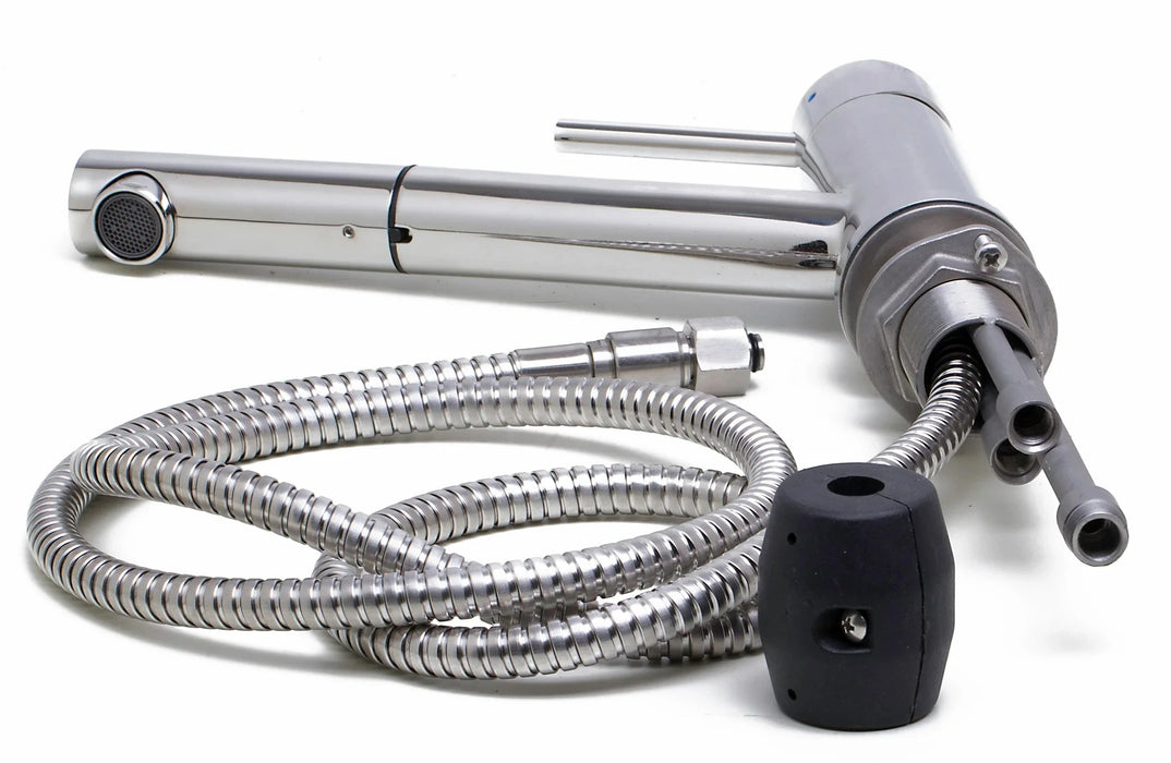 ALFI brand Solid Stainless Steel Pull Out Swivel Kitchen Faucet AB2025