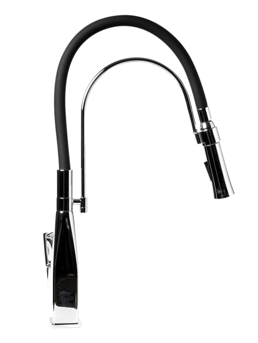 ALFI brand Square Kitchen Faucet with Black Rubber Stem ABKF3023