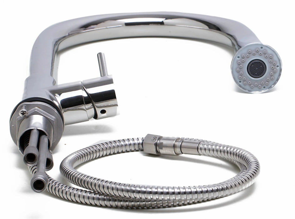 ALFI brand Solid Stainless Steel Two Mode Pull Down Kitchen Faucet AB2034