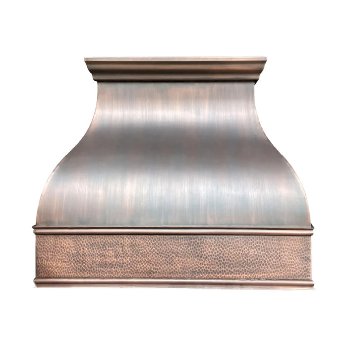 Akicon Custom Custom Copper Vent Hood with Artisan Handcrafted Detail — AKH762BA-C