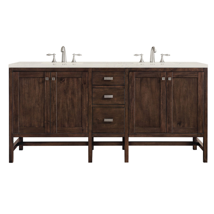 James Martin Addison 72" Double Bathroom Vanity, Mid-Century Acacia