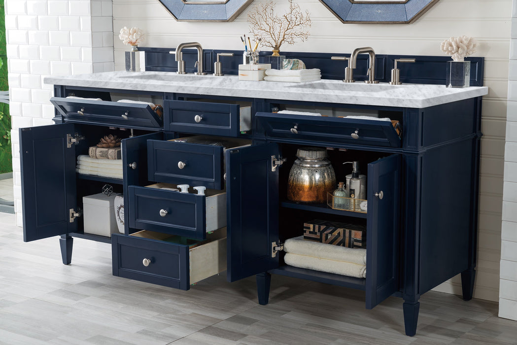 James Martin Brittany 72" Double Bathroom Vanity, Victory Blue