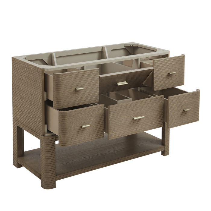 James Martin Lucian 48" Single Bathroom Vanity, Pebble Oak