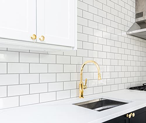 Peel and Stick Backsplash, 14x12 Subway Tiles, Faux Ceramic Tiles (10 Tiles, Thicker Version) - Farmhouse Kitchen and Bath