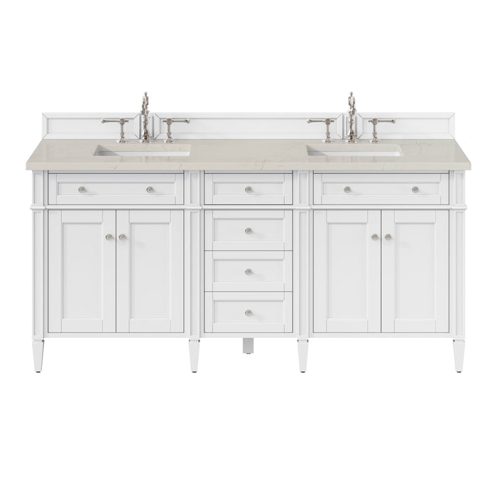 James Martin Brittany 72" Double Bathroom Vanity, Bright White