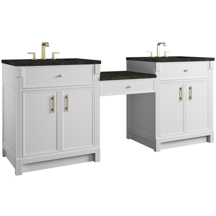 James Martin Bellshire 84" Double Bathroom Vanity, Bright White