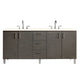 James Martin Metropolitan 72" Dual Mount Double Bathroom Vanity, Silver Oak
