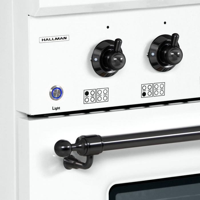 HALLMAN Classico 48" Gas Range, White, Bronze Trim HCLRG48BZWT