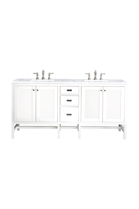 James Martin Addison 72" Double Bathroom Vanity, Glossy White