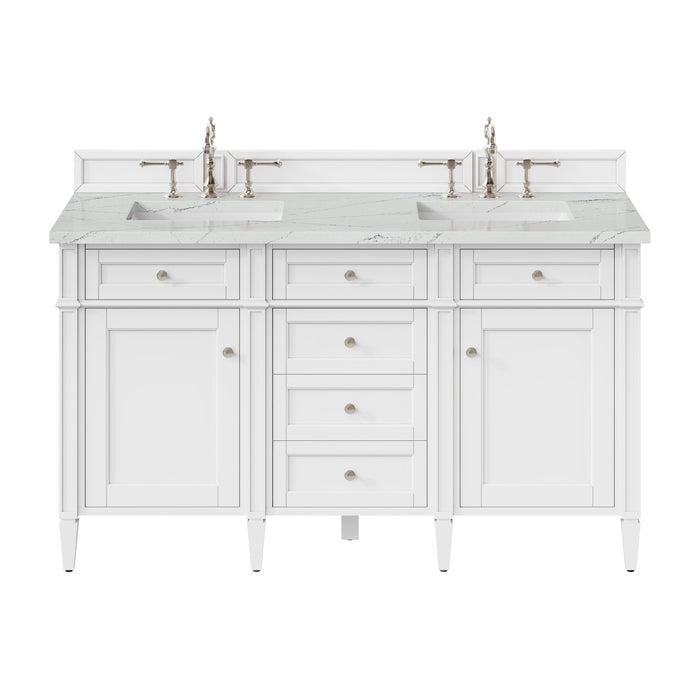 James Martin Brittany 60" Double Bathroom Vanity, Bright White